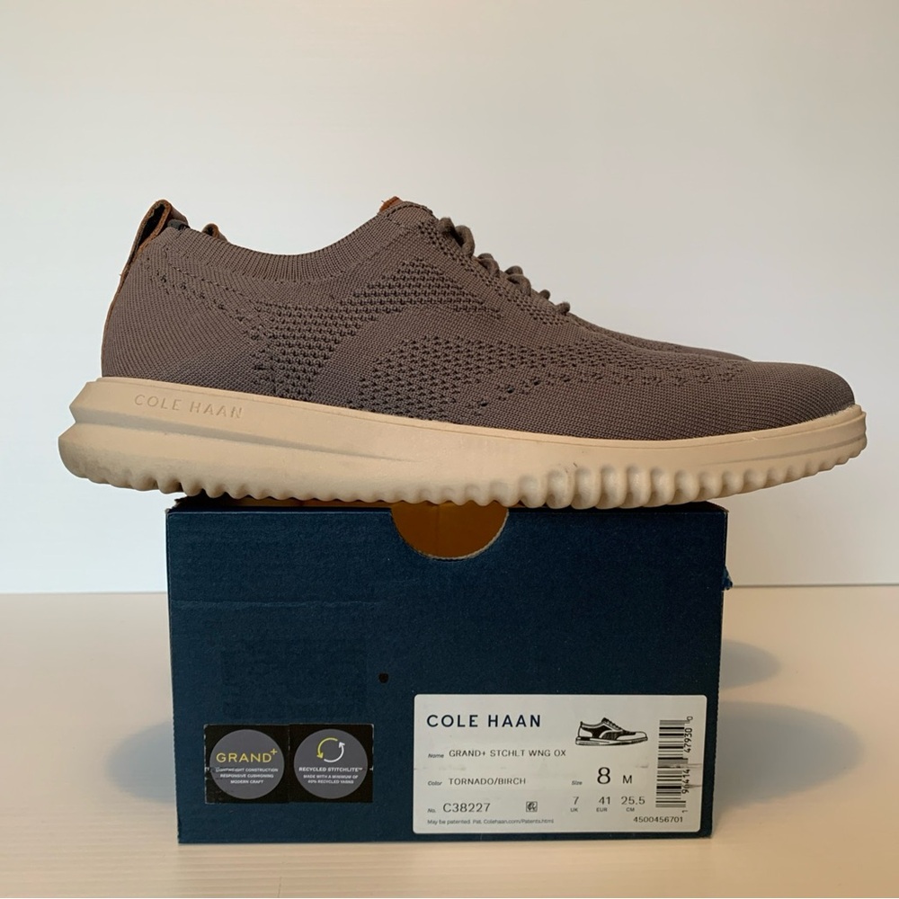 Cole Haan Grand+ Stitchlite Wingtip Oxford Tornado Birch  Men’s Size 8M C38227